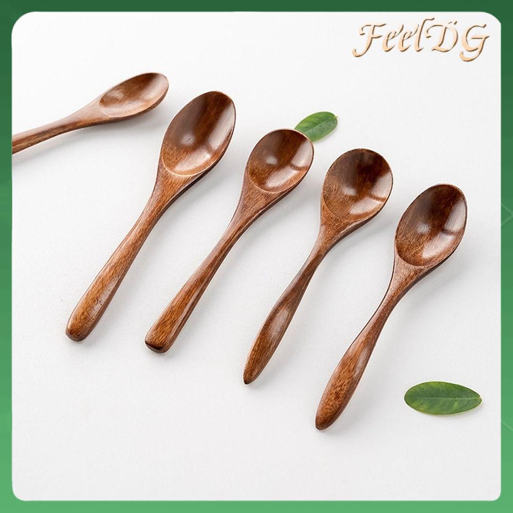FEELDG Tự nhiên Muỗng gỗ Thủ công Nĩa Gỗ Nĩa ngũ cốc dụng cụ Phụ kiện nhà bếp