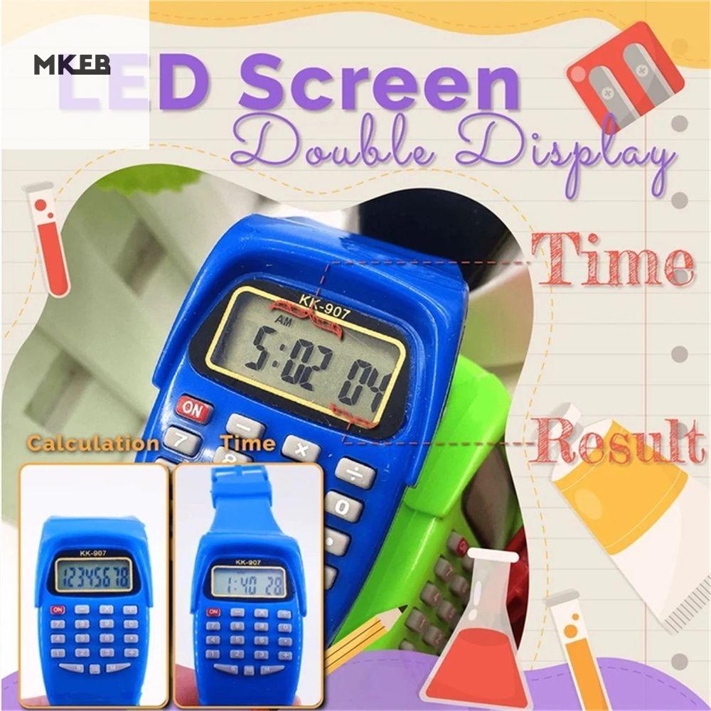 MKEB Cổ điển  Đồng hồ trẻ em Silicone Màn hình LCD Đồng hồ máy tính Đồng hồ điện tử ngày Máy tính điện tử Đồng hồ đeo tay