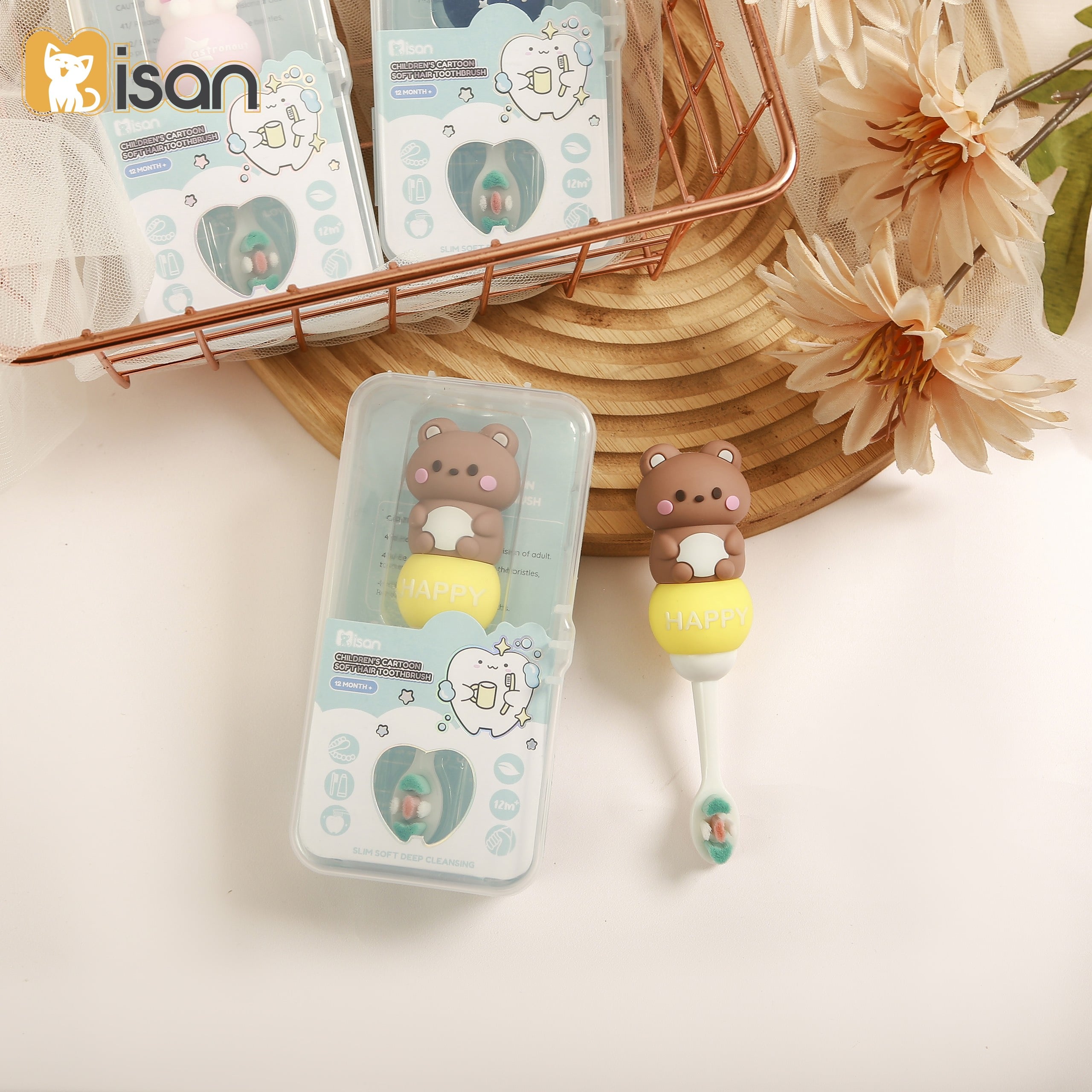 Bán chải đánh răng Misan hình Thú To cầm chắc tay cho bé Bebi123shop