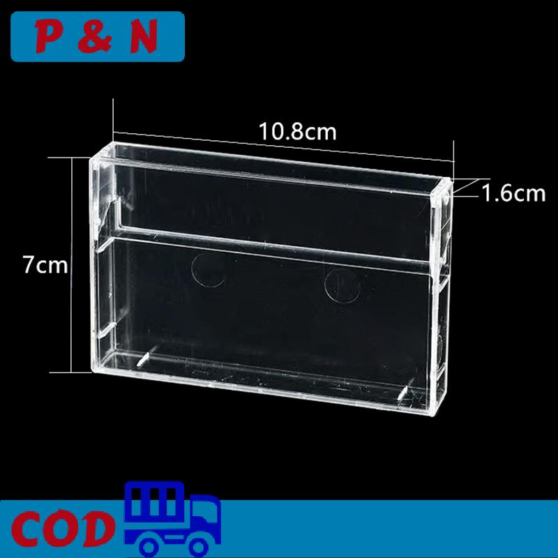 P&N 1 cái hộp Băng Cassette hộp đựng trong suốt Hộp Băng trống ghi âm từ tính hộp chống bụi