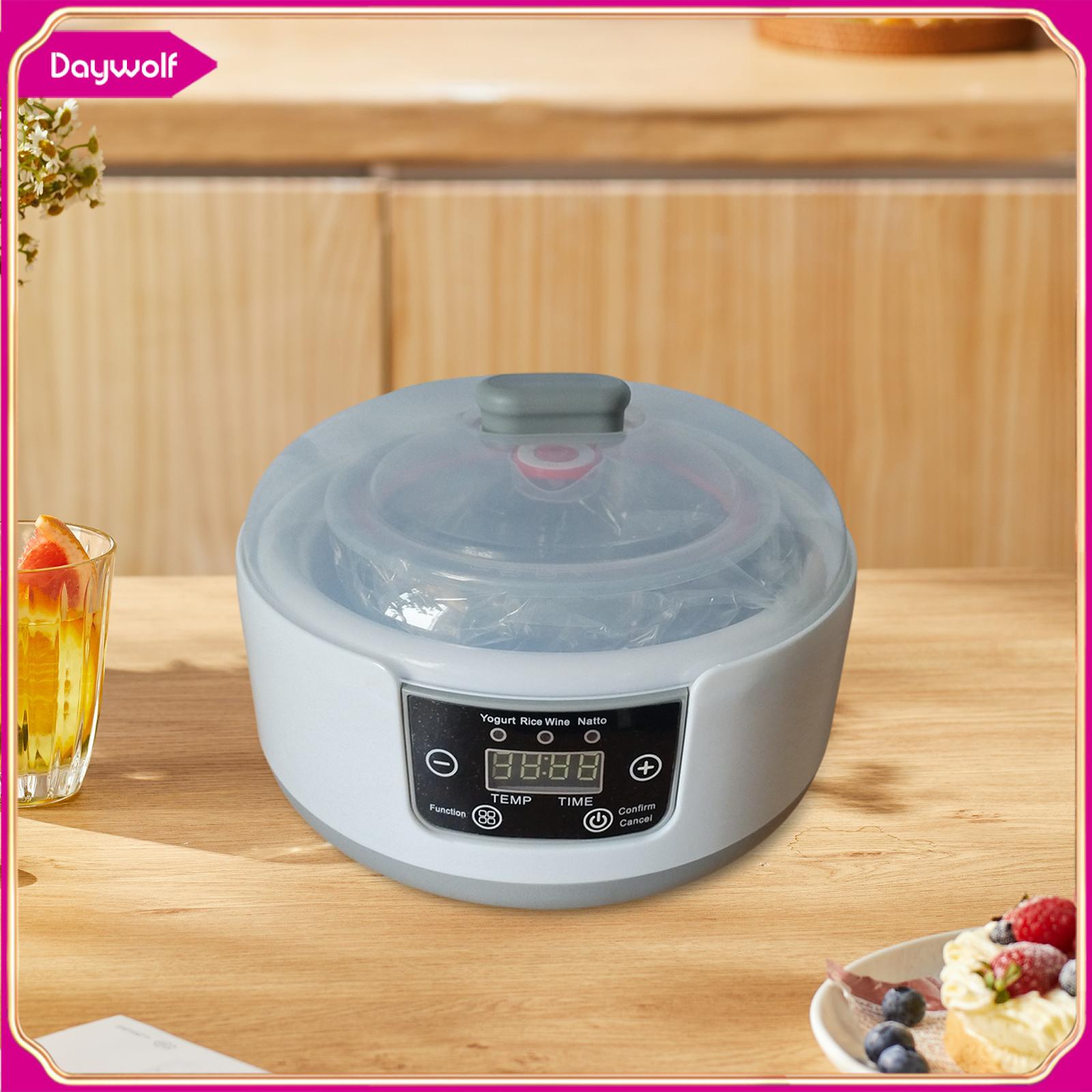 Daywolf Máy làm sữa chua với 5 lọ thủy tinh Máy làm sữa chua điện