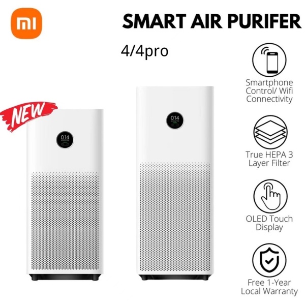 (Local Warranty) Xiaomi Air Purifier Purifier 4 / 4 Pro OLED Screen Display Control by Smartphone App Singapore