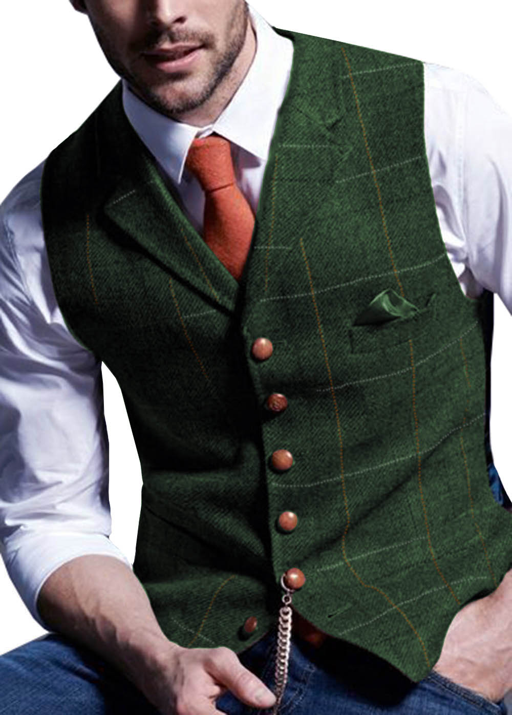 Mens gray deals tweed vest