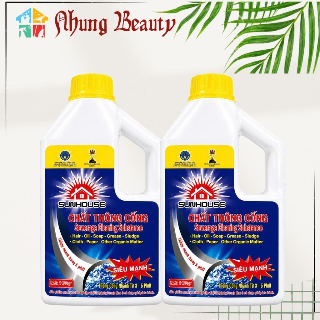 Thông Cống SUNHOUSE, Chất Thông Bồn cầu Trị Nghẹt, Hiệu Quả Sau 3-5phút trọng lượng 700gr/1400gr (hỏa tốc)