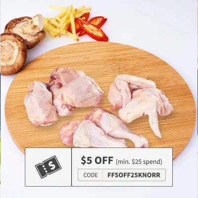 Farm Fresh GG French Poulet Whole Medium Portion-Cut Without Head and Feet (An Xin Chicken)