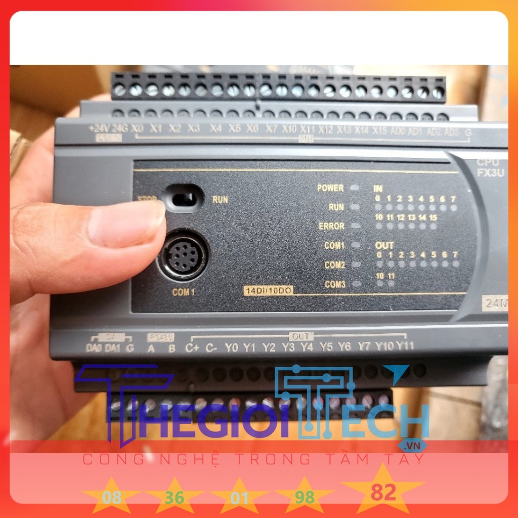 Bộ lập trình PLC LK3U FX3U 14 16 20 24 30 32MT 32MR 48 64 MT MR MRT AD 2DA phát xung 4/8 TRỤC RTC Modbus RTU RS485 ADPRW - FX3U-24MT RS232 DVP