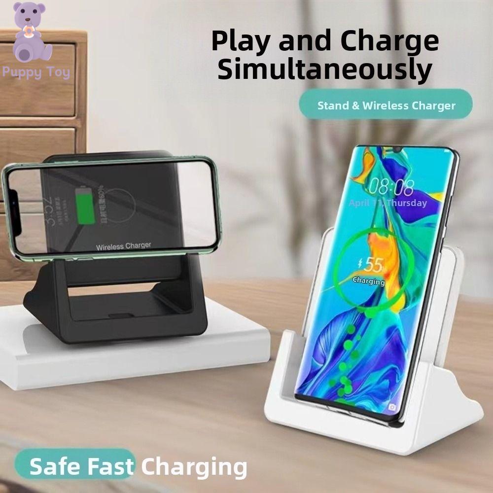 TESDFD Sạc nhanh Đế sạc không dây cho điện thoại 15W Dọc/Ngang Đế sạc điện thoại Giá đỡ điện thoại Siêu mỏng Trạm sạc điện thoại di động dành cho máy tính để bàn