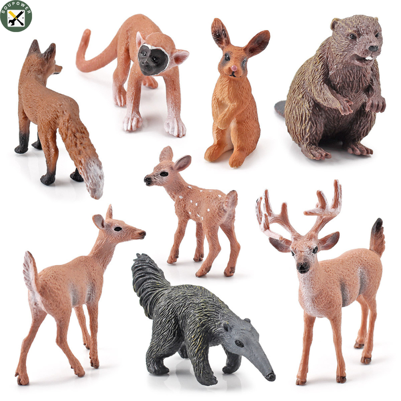 BouPower Simulation Forest Wild Animals Model Ornaments Rabbit Beaver