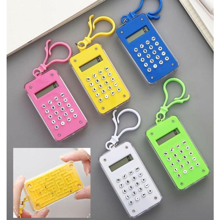 Gantungan Kunci Kalkulator Calculator Mini Slim Mainan Maze Keychain