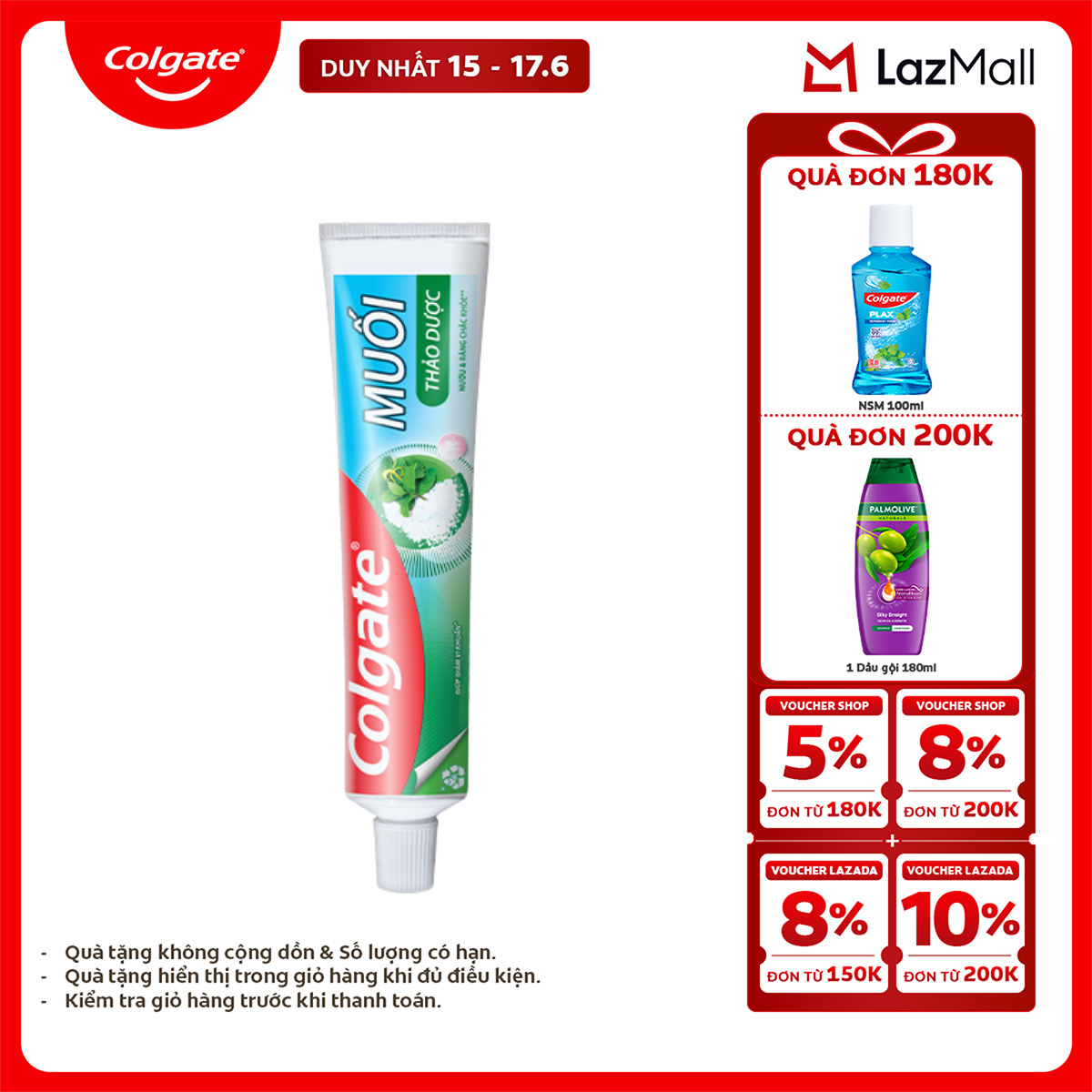 Kem đánh răng Colgate bảo vệ nướu Muối Thảo Dược Herbal Salt 225g