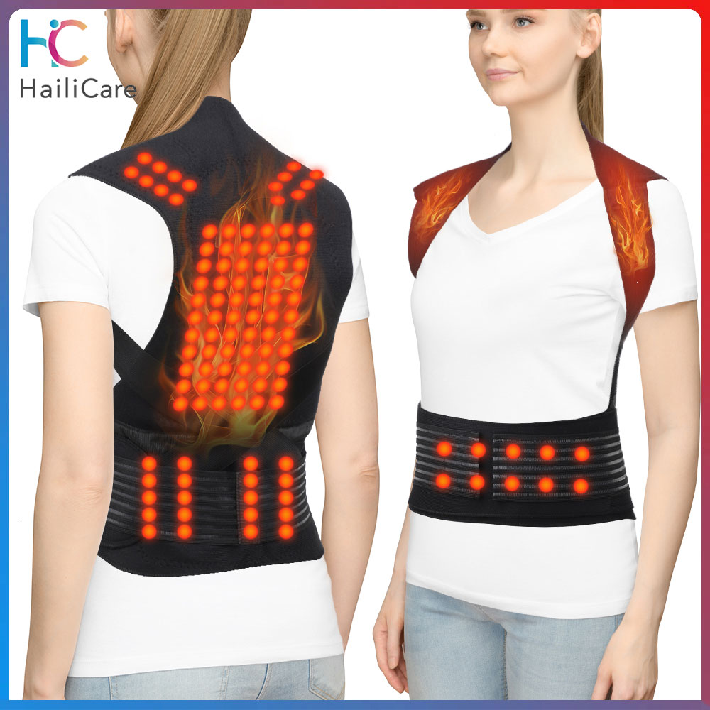 Hailicare Tourmaline Self-heating Vest Posture Corrector Waist Brace Self Heating Lumbar Pad Corset for Back Support Pain Relief ราคา 144 บาท*ส่งฟรี