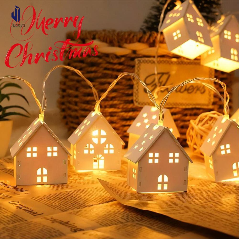 Juanya 1.5/2/3M LED trang trí Giáng sinh nhà gỗ Đèn dây Santa Claus Cây Giáng Sinh Pin USB Đèn dây Ing Cho Trang Trí Nội Thất