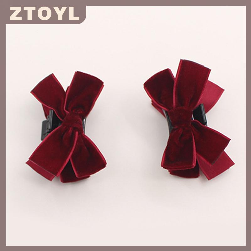 ZTOYL 1 cái kẹp vuốt tóc Nhỏ Nơ ngọt ngào Kẹp tóc nơ nhung công chúa kẹp vuốt KẸP MŨ NÓN Phụ kiện tó