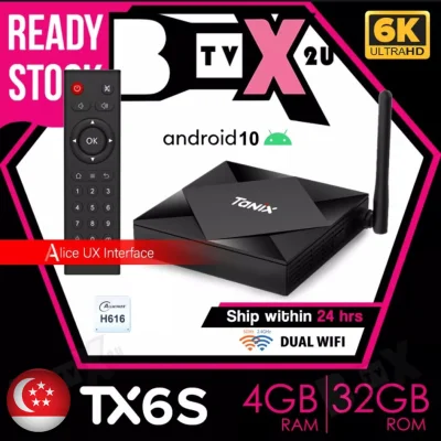 NEW Android 10.0 TVBox TX6S 4GB RAM 64GB ROM Allwinner H616 Android 10 QuadCore 6K Dual Wifi TX6 Media Player 4G/32G