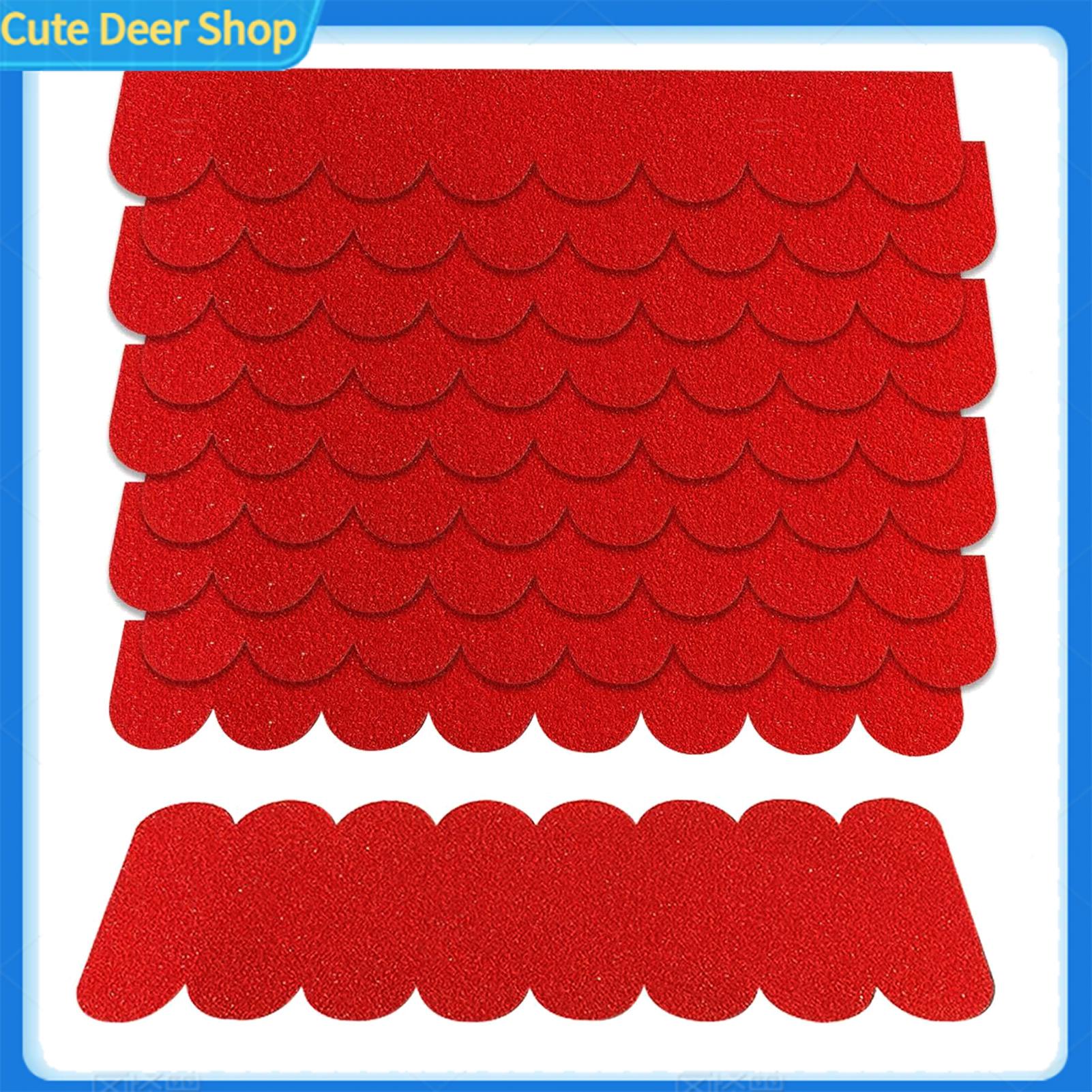 Cute Weatherproof Roof Tiles Felt Roof Shingles 21/32/53 Pcs Mini Self-adhesive Waterproof Roofing Felt Shingles for Bird House Nesting Box Diy Small Roof Repair Cuttable and Durable Roof Felt Sheets - 1