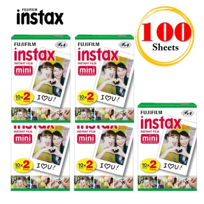 Fujifilm Instax Mini Plain Film 100 Sheets / Instax Film 5 Twin Boxes for Instax Camera mini 7s mini 8 9 mini 25 mini 50s mini 90 SP 1 2 Printer