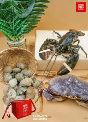 GLS Live Seafood Bundle (Live Boston Lobster, Live Dungeness Crab & Live Manila Clams)