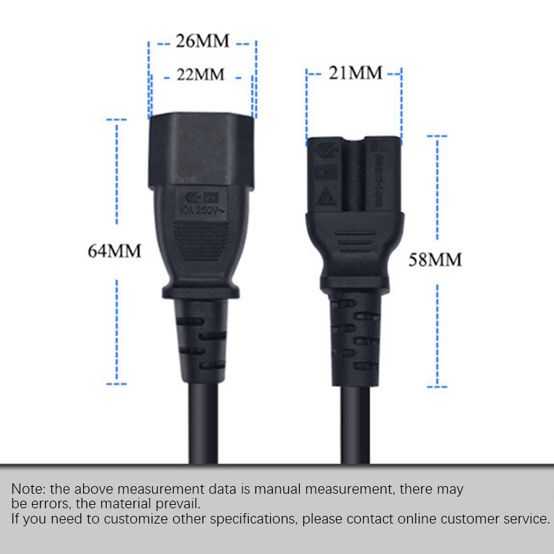 Power Adapter Cable, C14 to C15 Product Word Revolution Product Letter with Groove Power Extension Cable