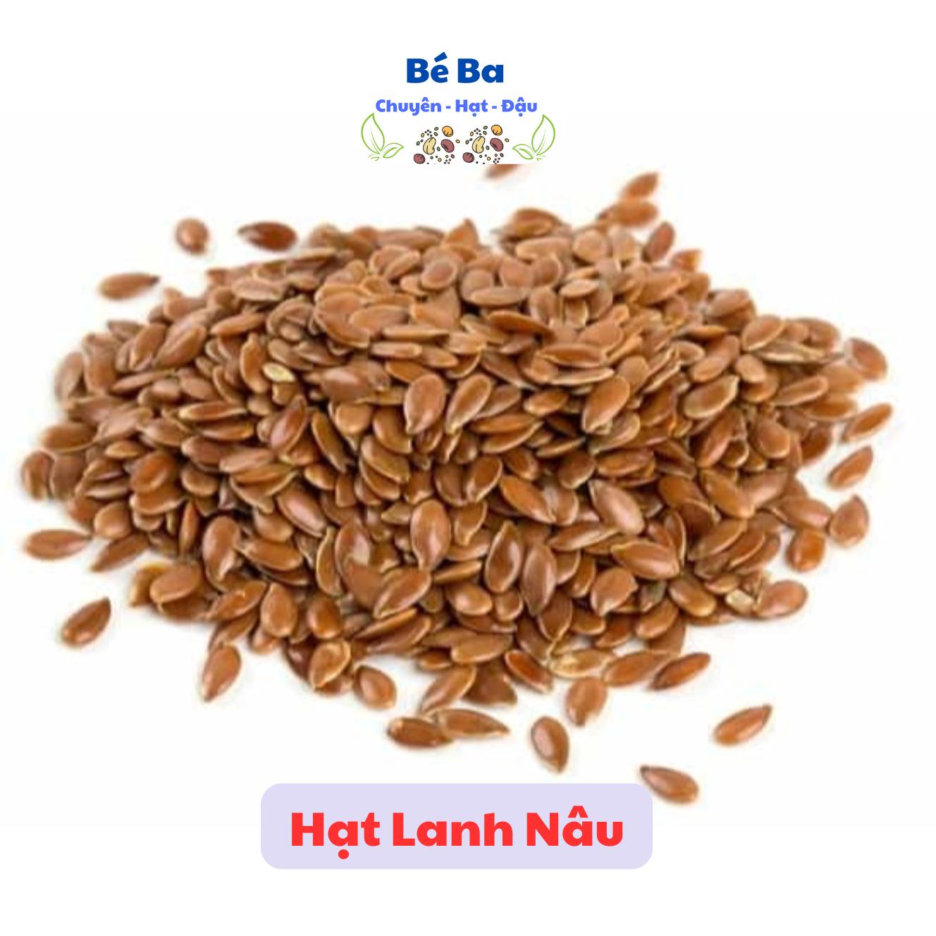 1kg Hạt lanh nâu, hạt lanh nhập khẩu Ấn Độ, dòng flaxseed ăn liền, nấu sữa, làm bánh (túi 500g)