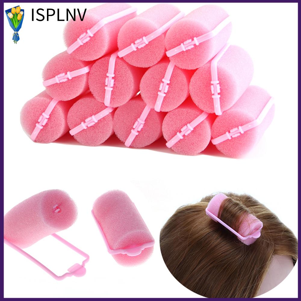 ISPLNV Thời trang Quăn Hồng / vàng Làm tóc Dụng cụ tạo kiểu tóc Con lăn bọt Máy uốn tóc bằng bọt biển