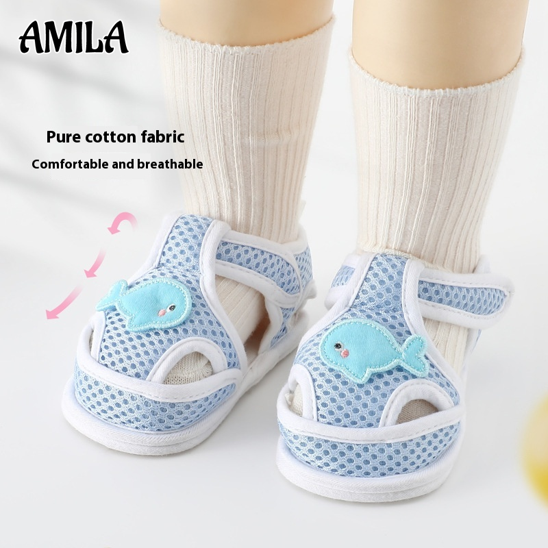 Amila Dép đế mềm cho trẻ mới tập đi chống trượt Giày lưới thoáng khí em bé mùa hè Giày cho trẻ mới biết đi em bé Giày hoạt hình thoải mái