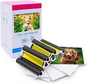 Compatible Canon Selphy CP1300 Ink and Paper KP-108IN KP108 3 Color Ink Cartridges and 108 Sheets 4x6 Photo Paper Glossy for Canon Selphy CP1300, CP1200, CP1000, CP910, CP900 Compact Photo Printers