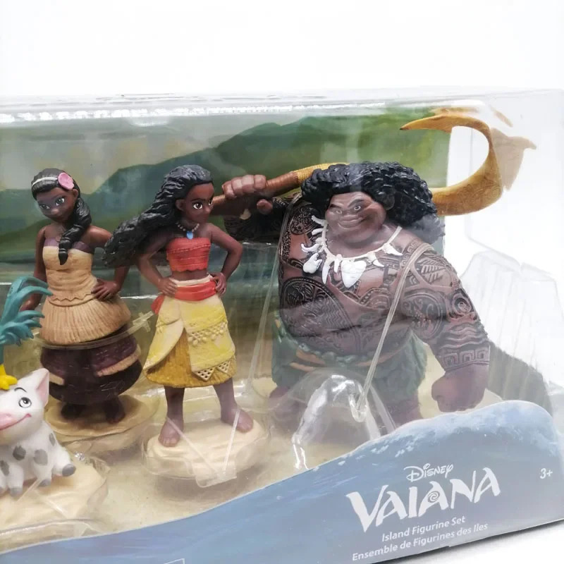 Cartoon Moana Vaiana Island Figurine Set Maui Chief Tui Gramma Tala Sina Doll Toys Action Figure Boys Girls Birthday GiftEIRU-2IJ