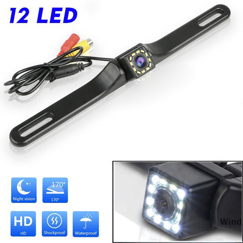 Wind Không thấm nước 170 ° HD xe chiếu hậu đảo ngược sao lưu máy ảnh tấm giấy phép tầm nhìn ban đêm