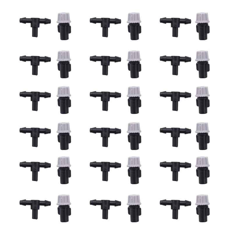 100Pcs(50 Pairs)Garden Irrigation Kit Adjustable Atomization Dripper Atomization Connection Tee Joint Water Irrigation Drip Irrigation Kit