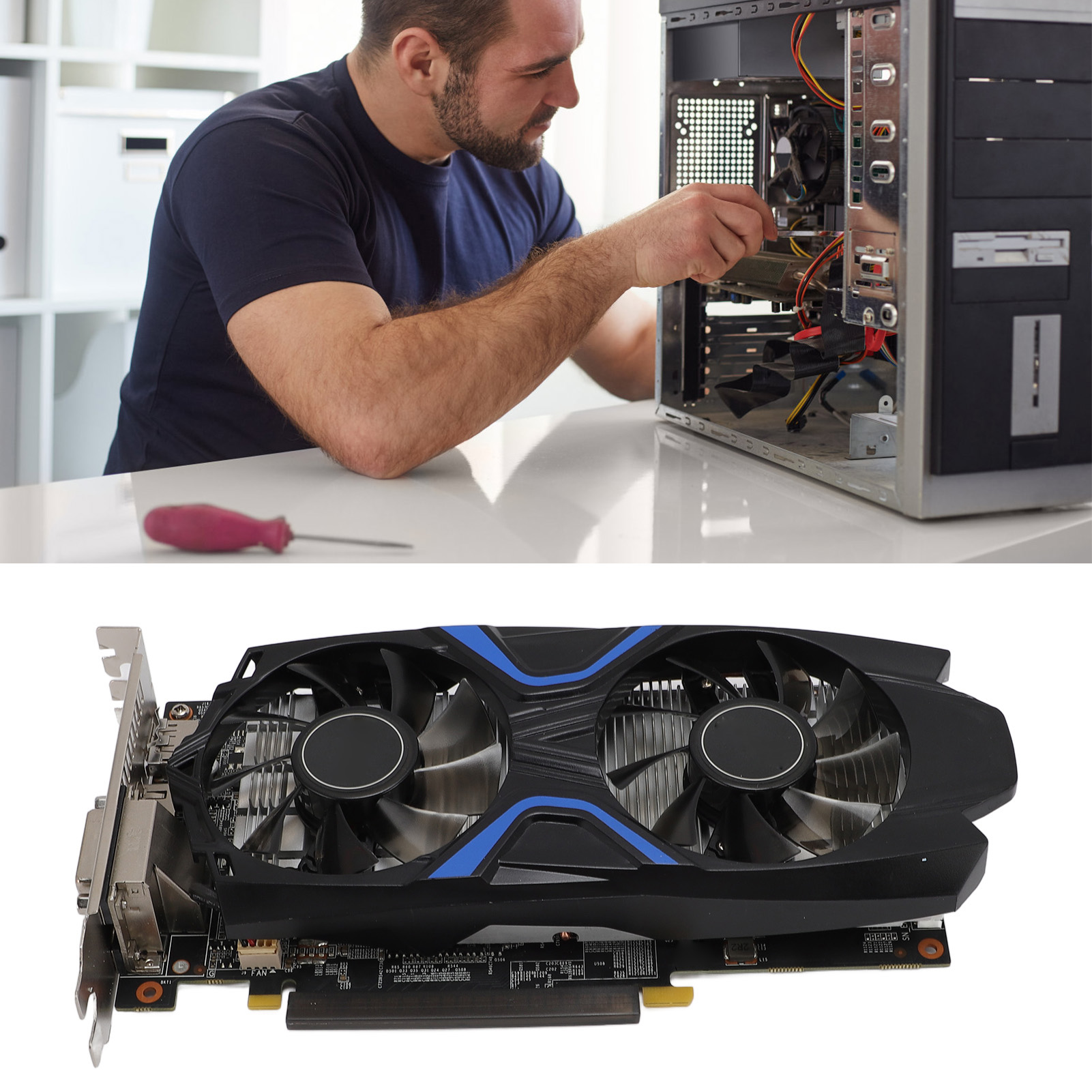 Garosa Card đồ họa Card đồ họa máy tính cho GTX1050Ti Tụ điện thể rắn 1392M MHz 7000 MHz 3 giao diện đầu ra PCI Express 3.0 16X cho PC chơi game Giá 5,070,000 Đồng*Miễn phí vận chuyển