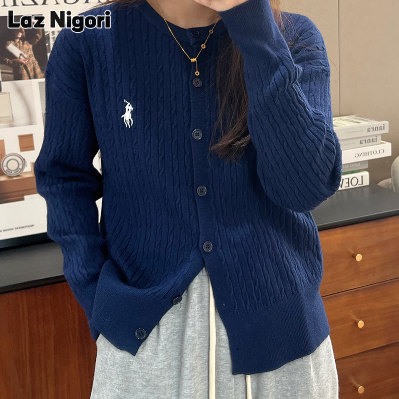  Laz nigori mùa xuân và mùa thu thêu dệt kim Cardigan Phụ nữ mùa thu và mùa đông áo len áo khoác áo len phụ nữ bên ngoài hàng đầu 