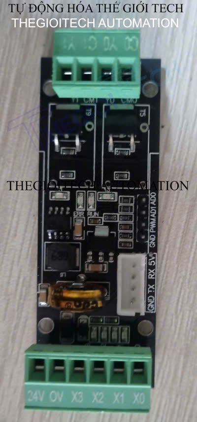 Board mạch PLC Mini PTL WS2N Mitsubishi FX2N-6MT -S, 4 In/2 Out transistor, TTL 9.6kbps, GX-Works 2, Analog 0-10V, có đế, DC12-24V - Mạch trần bắt vit