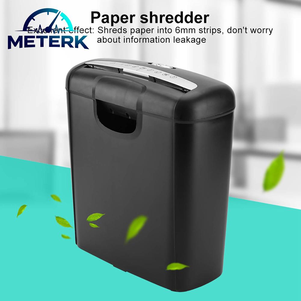 Meterk văn phòng nhà cửa điện Shredder cho giấy và thẻ tín dụng dải cắt tiêu diệt ‑