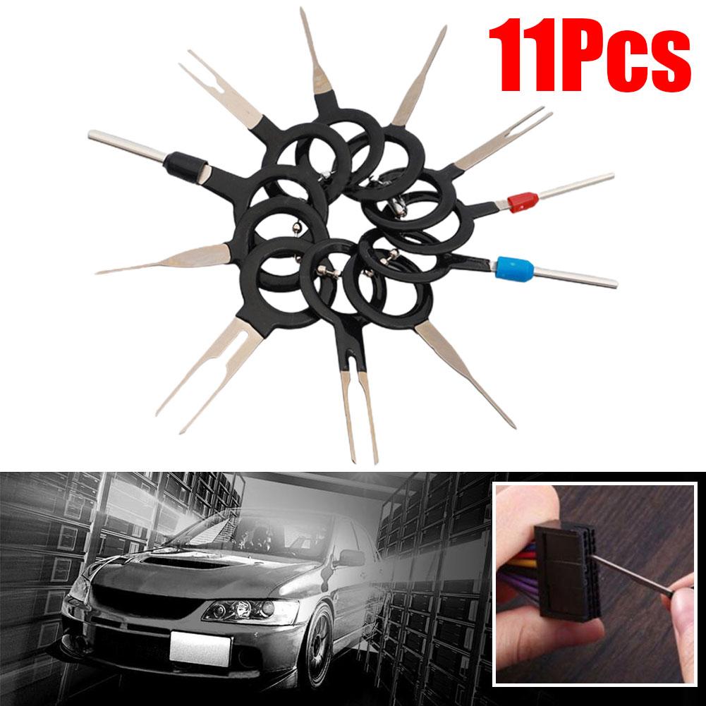 11Pcs/Set Car Terminal Wire Harness Unwinder Terminal Connector Wire Kit Extractor Removal Pin Release Tool Puller Q0V6