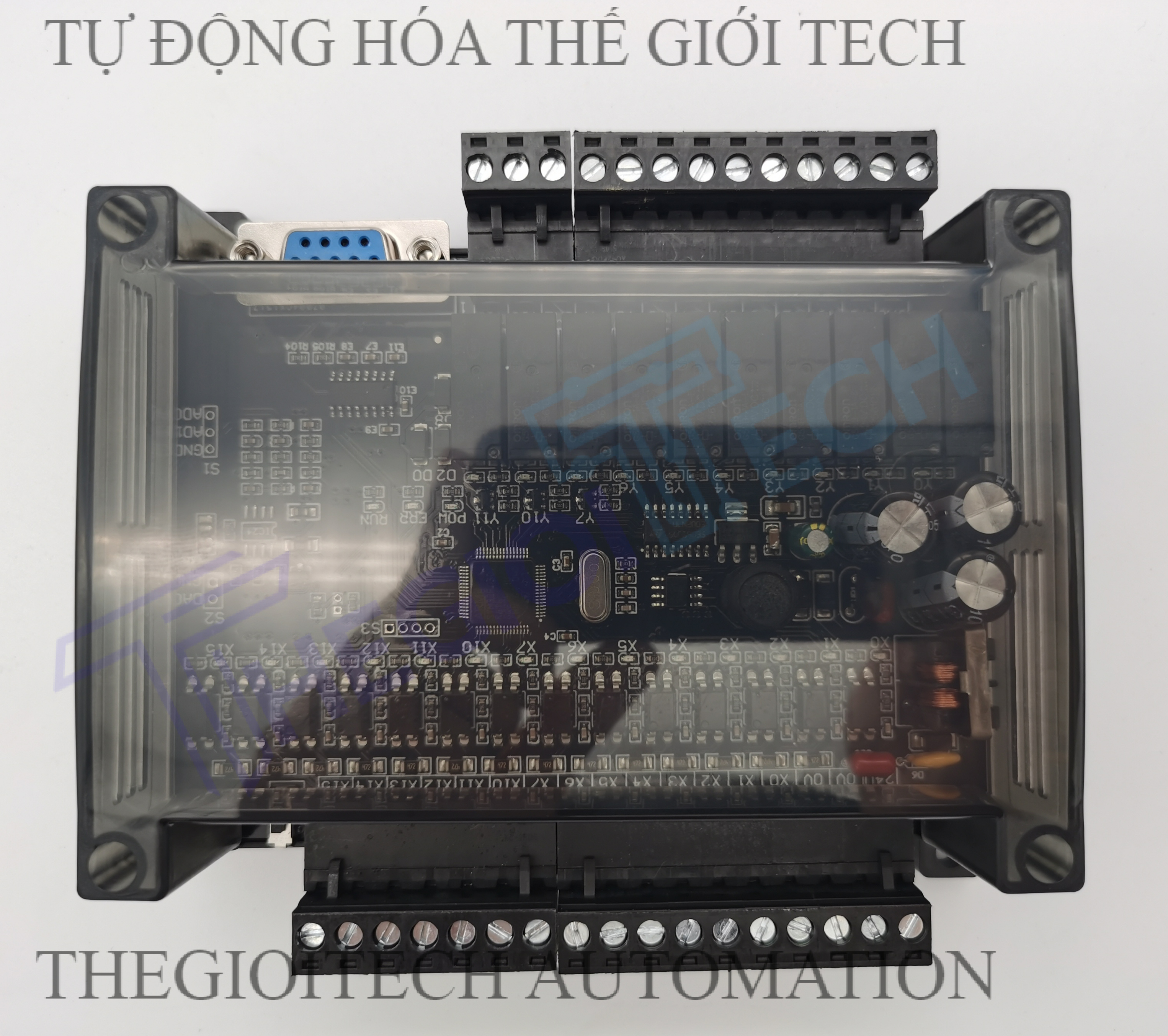 Board Lập Trình PLC HK HK2N FX2N 24MR 14 input 10 output relay 24V TTL RS232, GX Works2 Mitsubishi - 24MR CFH VỎ