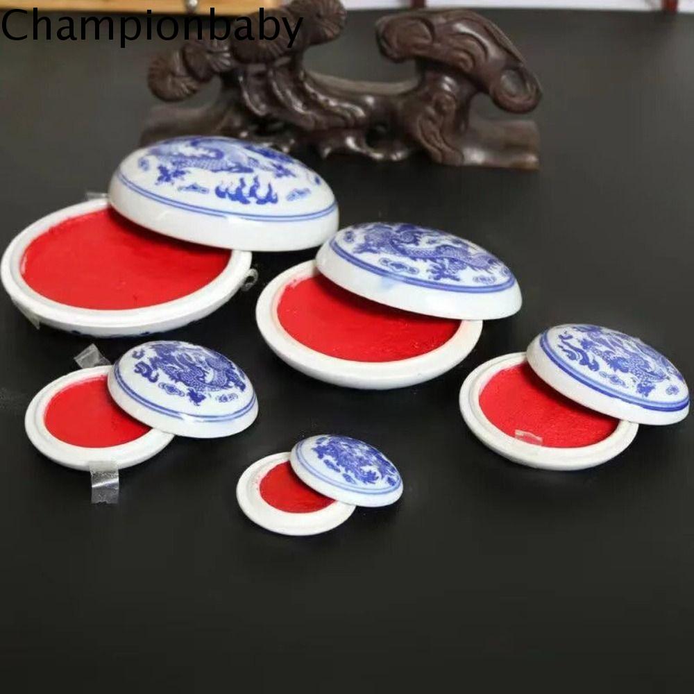 CHAMPIONBABY Phong cách Trung Quốc Dầu bùn in màu đỏ Phong cách cổ xưa Chính hãng Hộp mực gốm màu xanh và trắng Đồ Dùng viết Bền Hộp mực tem đỏ Tranh Trung Quốc Giá  43,000 Đồng*Miễn phí vận chuyển