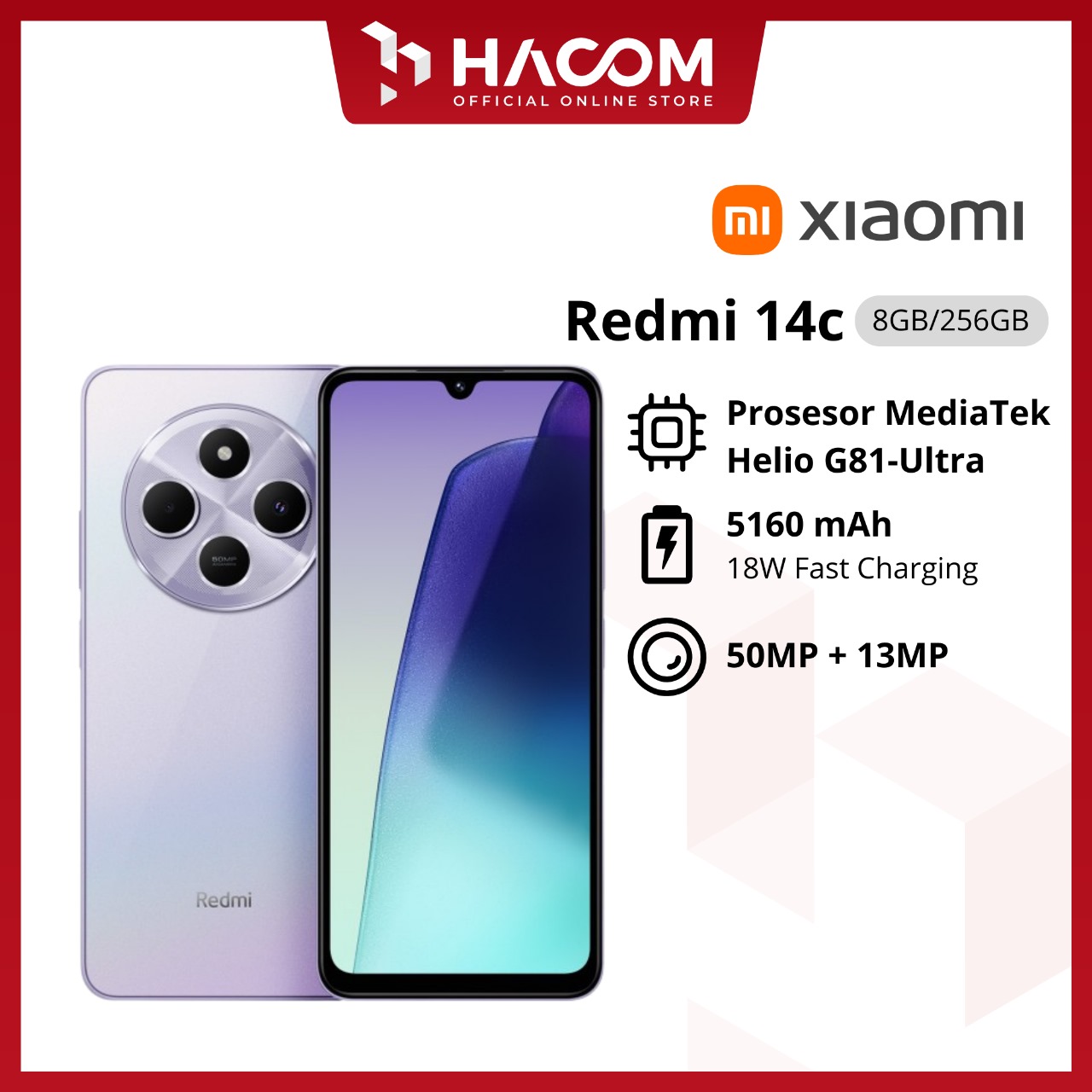 XIAOMI REDMI 14C 8/256 GARANSI RESMI ORIGINAL TERMURAH Harga  1,499,000 Ringgit*Penghantaran Percuma