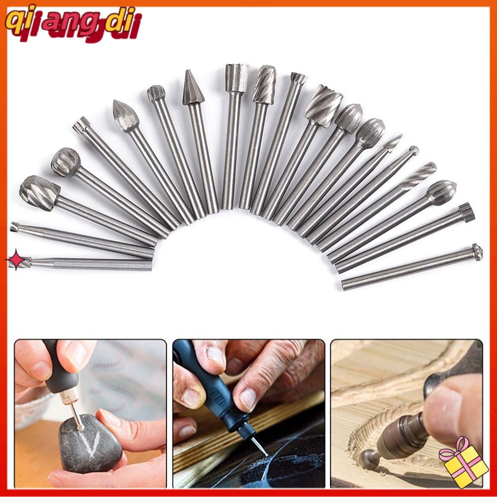 QIANGDI Phủ Titan Mài chạm khắc Thép tốc độ cao Phụ kiện chế biến gỗ Mũi khoan gỗ Dụng cụ mài xoay Dụng cụ khắc gỗ Bộ dao phay Bộ mũi khoan