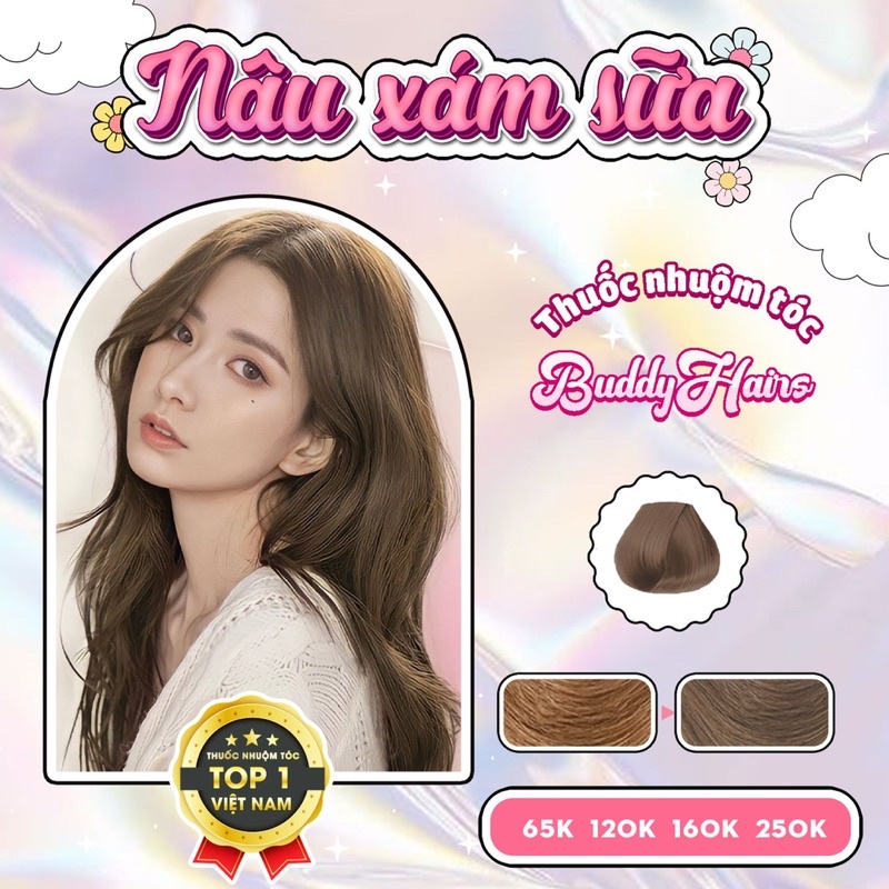 nhuộm tóc NÂU XÁM SỮA không cần dùng  Tẩy Tóc Buddyhairs, Buddy.hairs, Buddyhair