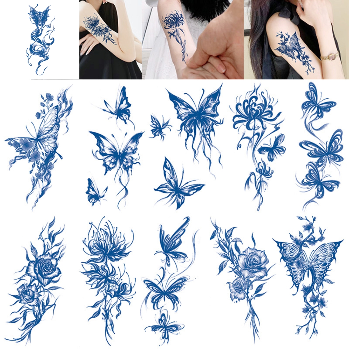 Hình Xăm Dán 15 Ngày Không Trôi, Tattoo Tạm Thời Mini, Gợi Ý Vị Trí Dán Cực Chất Rõ Nét - The Sally Shop