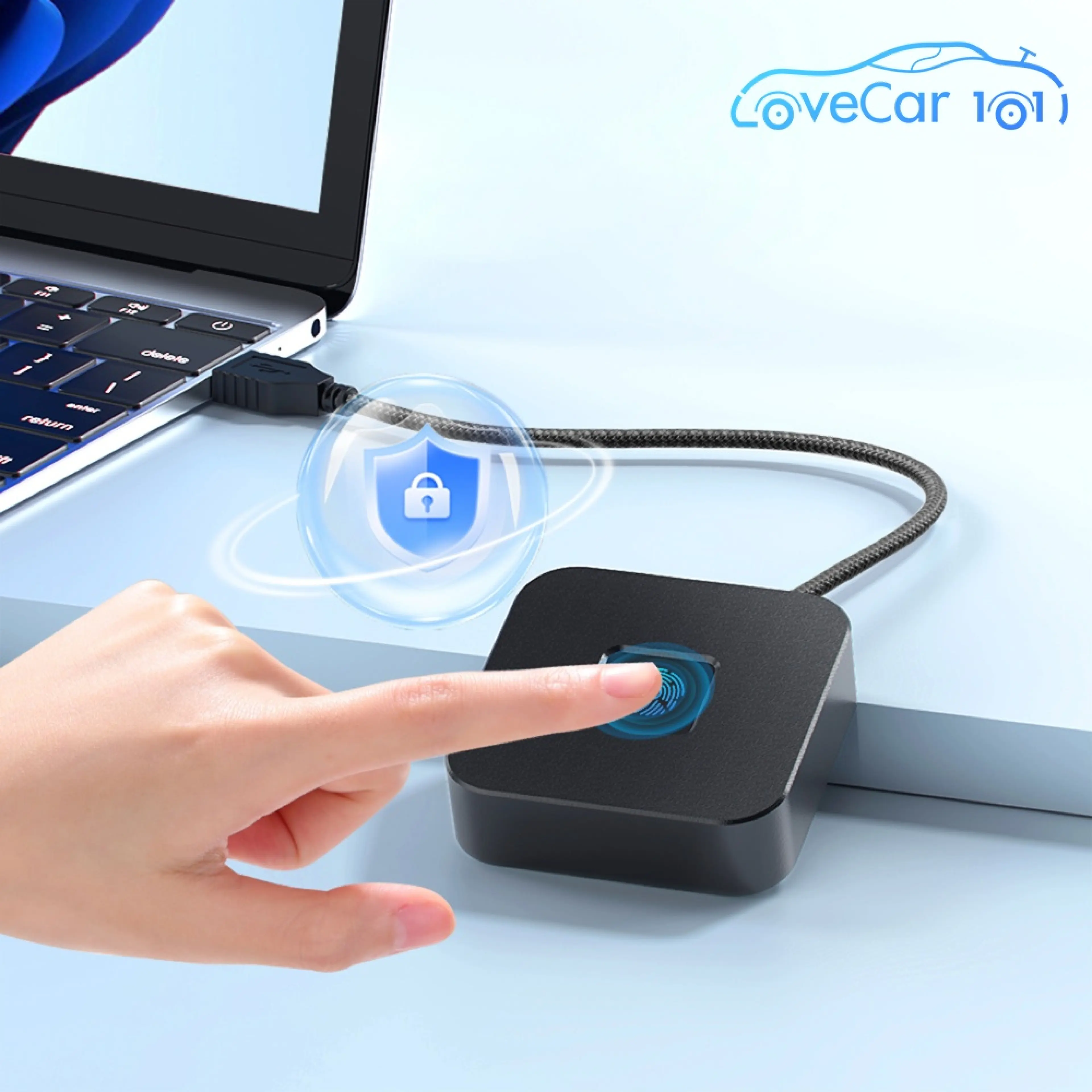 Reliable USB Fingerprint Reader with 5ft Cable for Windows 10/11 Fingerprint Authentication and Security System