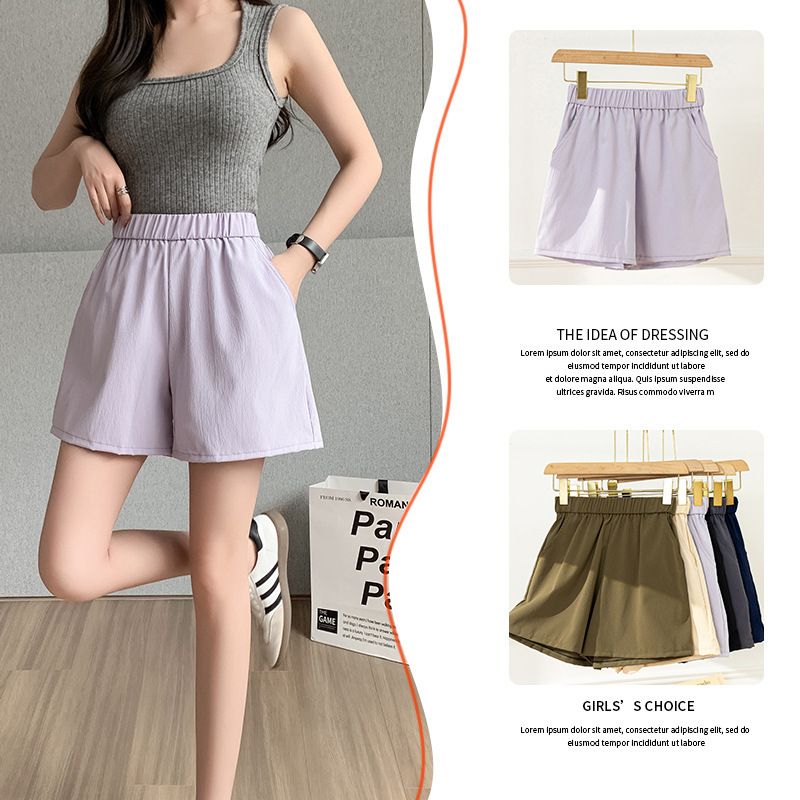 Summer Shorts, Women s Ice Silk Thin, Simple and Loose