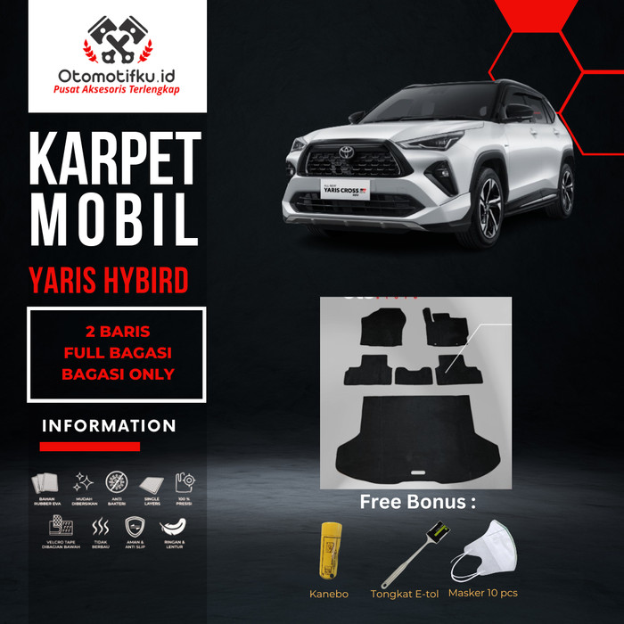 [ OTOMOTIFKU ] Karpet Mobil Toyota Yaris Hybrid Bahan Double Layer Rubber Eva Premium Harga 770,000 rupiah*Gratis Ongkir