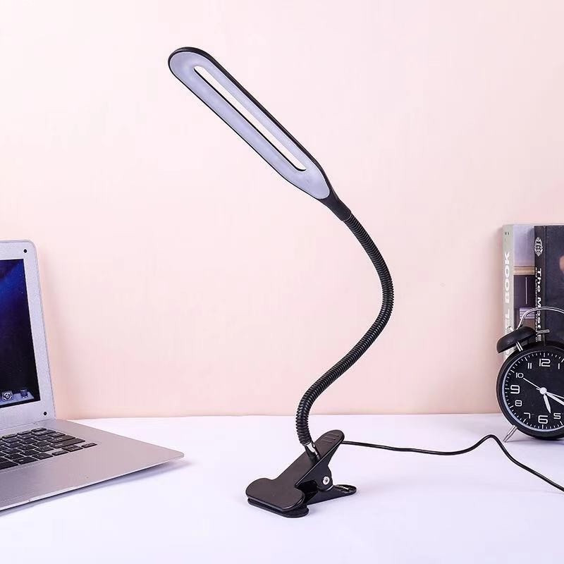 Clamp Clip Lights LED Reading Lamp USB Charging Shade Table Lamp Flexible Adjustable Eye Protection Study Desk Lamp with Clip