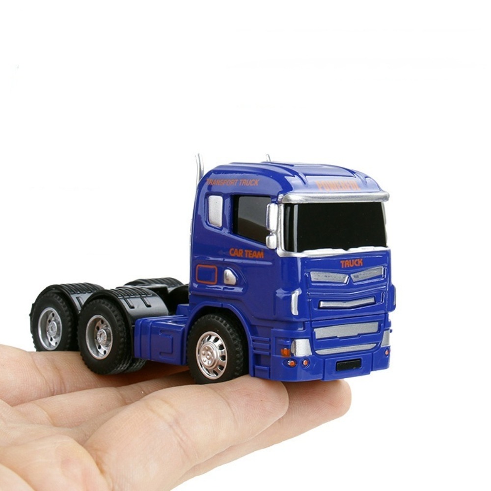 EODKUS Kéo lùi Mô hình cabin xe tải Hợp kim đúc Tỷ lệ 1:64 Đồ chơi xe kỹ thuật Xe tải container Giáo Dục Xe tải rơ moóc phẳng Đồ chơi trẻ em - 3
