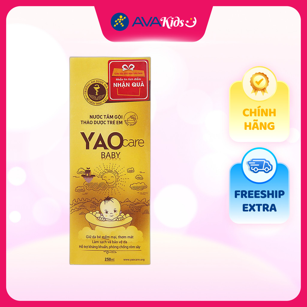 Nước tắm & gội 2in1 cho bé DK Pharma Yaocare Baby chiết xuất thảo dược 250 ml (mọi độ tuổi)