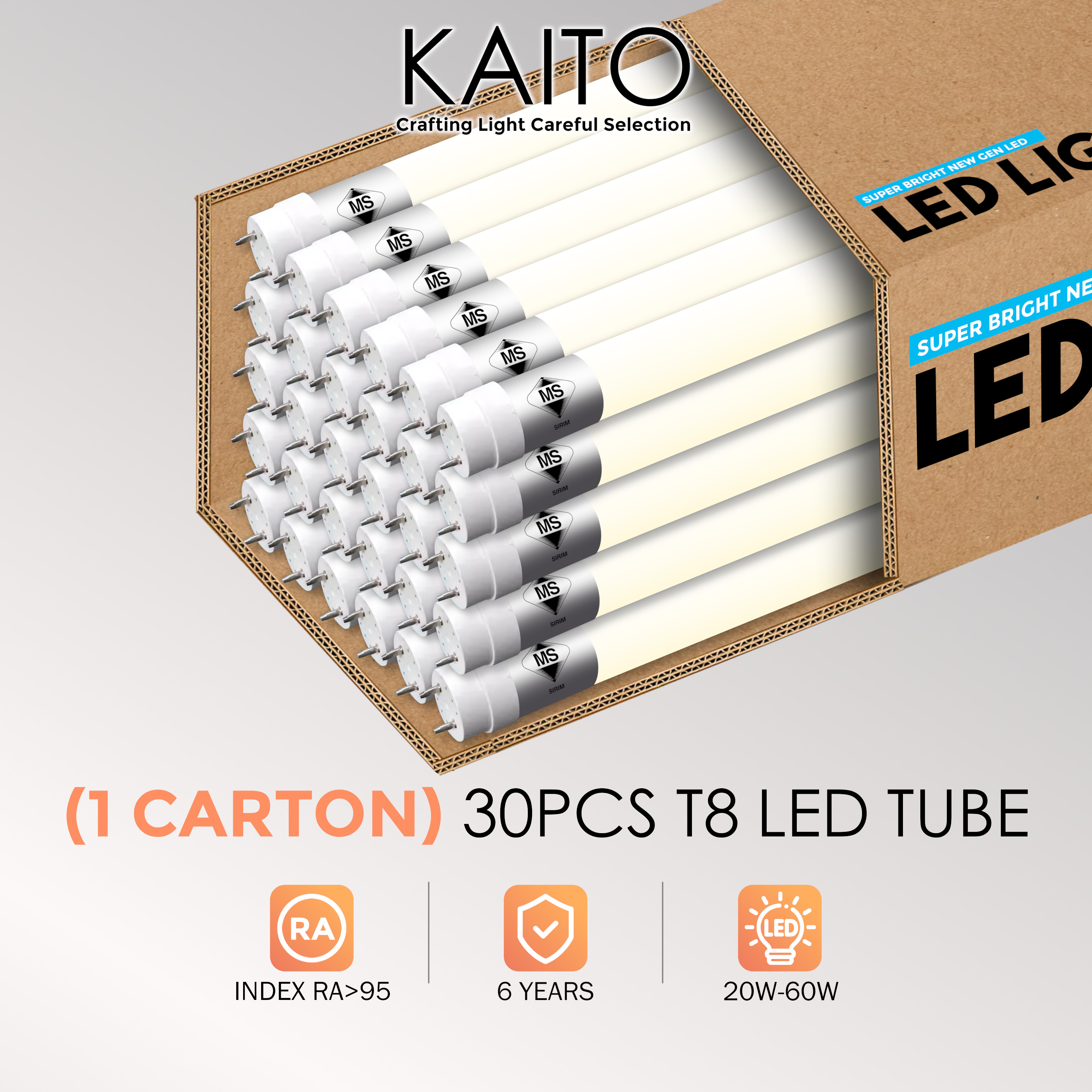【BULK BUY 30PCS】 T8 LED Tube Lampu Led Siling Led Ceiling Light Panjang Lampu Kalimantang Led Set With Casing Bracket