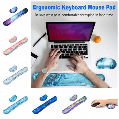 520YOSWI Home Office Ergonomic Non Slip Mice Pad Mouse Mat Memory Foam Keyboard Pad Wrist Rest