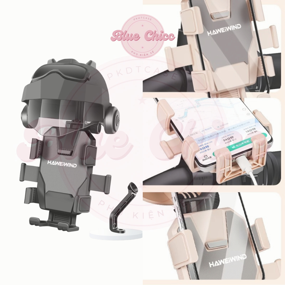 Kẹp Điện Thoại Trên Xe Máy Chống Cướp Giật, Giá Đỡ Điện Thoại Xe Máy Kẹp Gương Hình Mũ Bảo Hiểm 360°
