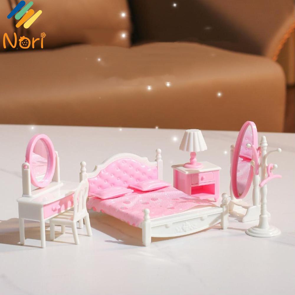 Nori chơi đồ chơi trong nhà thu nhỏ cảnh đồ nội thất trang trí phòng ngủ nhỏ nhà bếp nhỏ dollhouses phụ kiện búp bê